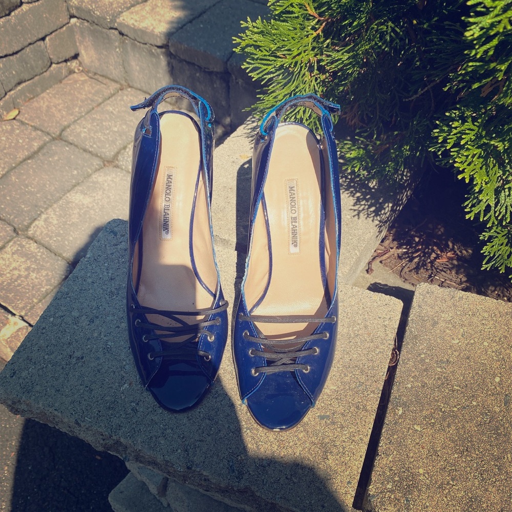 Manolo Blahnik peep toe heels